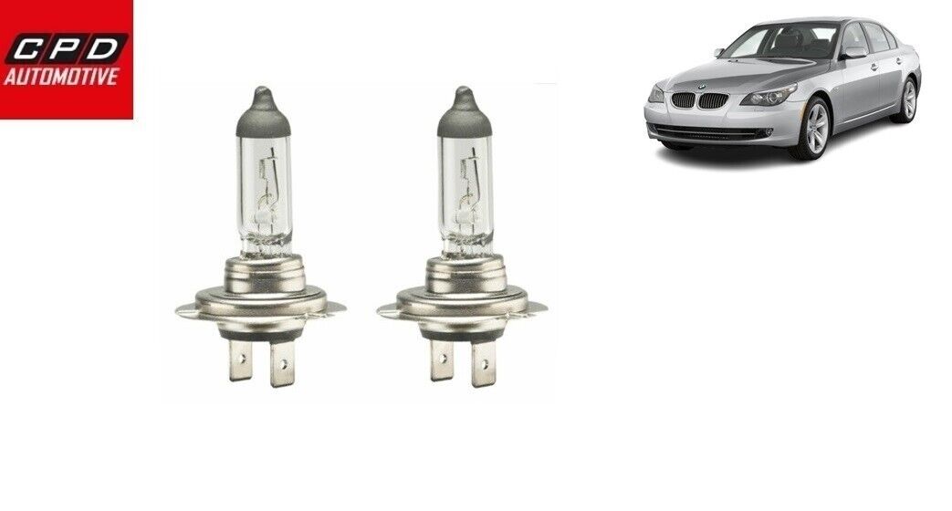 BMW 5 Series Saloon 2003-2010 CLEAR HEADLAMP HEADLIGHTS HALOGEN BULBS PAIR