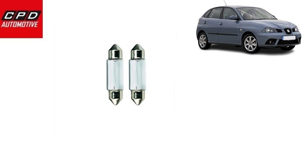 Seat Ibiza 2006-09 NUMBER PLATE REGISTRATION BULB BULBS FESTOON CLEAR PAIR
