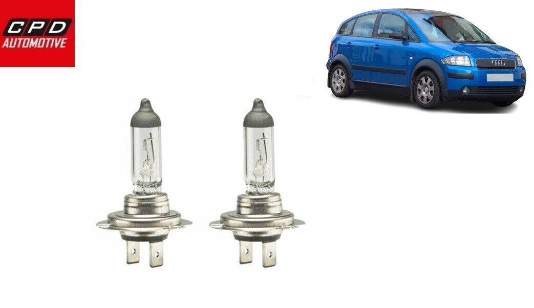 Audi A2 Hatchback 2002-2005 CLEAR HEADLAMP HEADLIGHTS HALOGEN BULBS PAIR