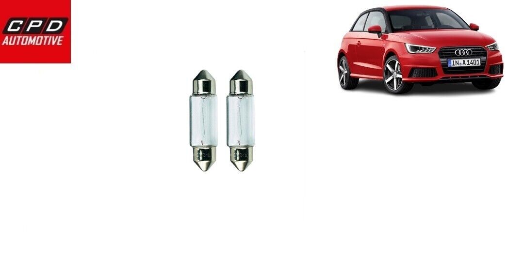 Audi A1 3DR  2010-18 NUMBER PLATE REGISTRATION BULB BULBS FESTOON CLEAR PAIR