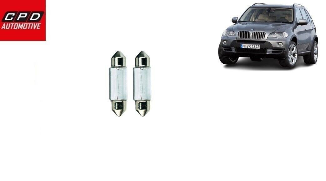 BMW X5 SUV 2006-11 NUMBER PLATE REGISTRATION BULB BULBS FESTOON CLEAR PAIR