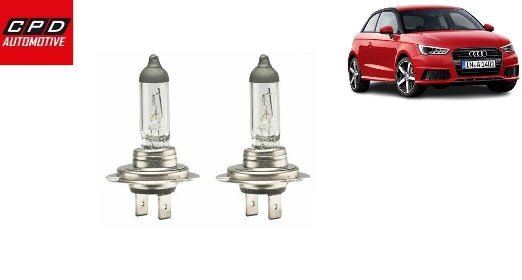 Audi A1 3DR Hatchback 2010-18 CLEAR HEADLAMP HEADLIGHTS HALOGEN BULBS PAIR