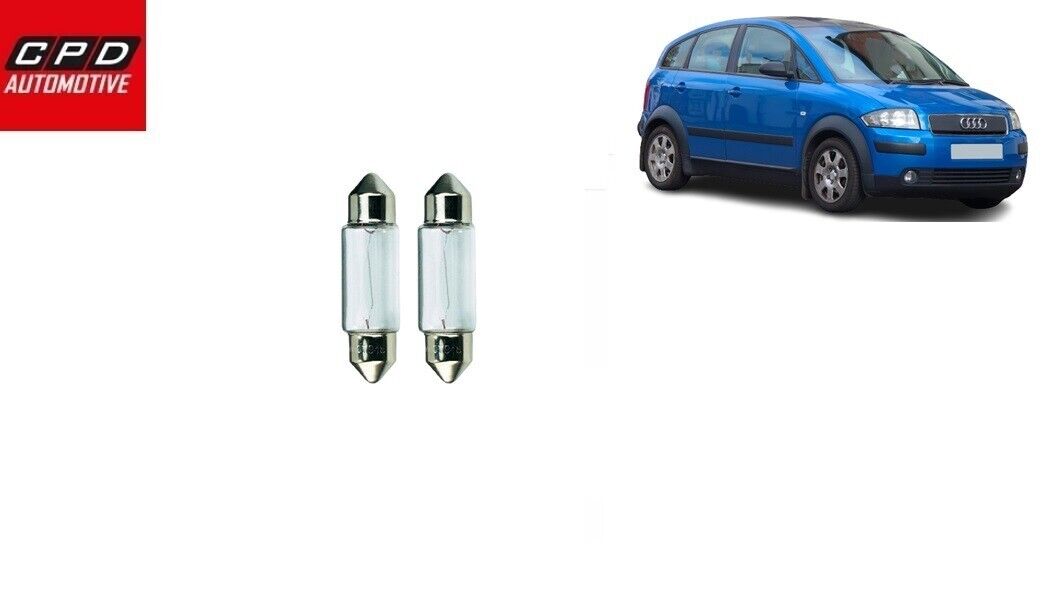 Audi A2 2002-2005 NUMBER PLATE REGISTRATION BULB BULBS FESTOON CLEAR PAIR