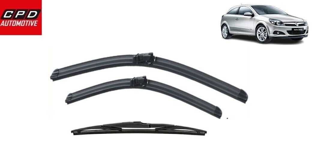 Vauxhall Astra H 2005-09 Wiper Blades Aero Flat Front & Rear 22"+18"+12" Wipers