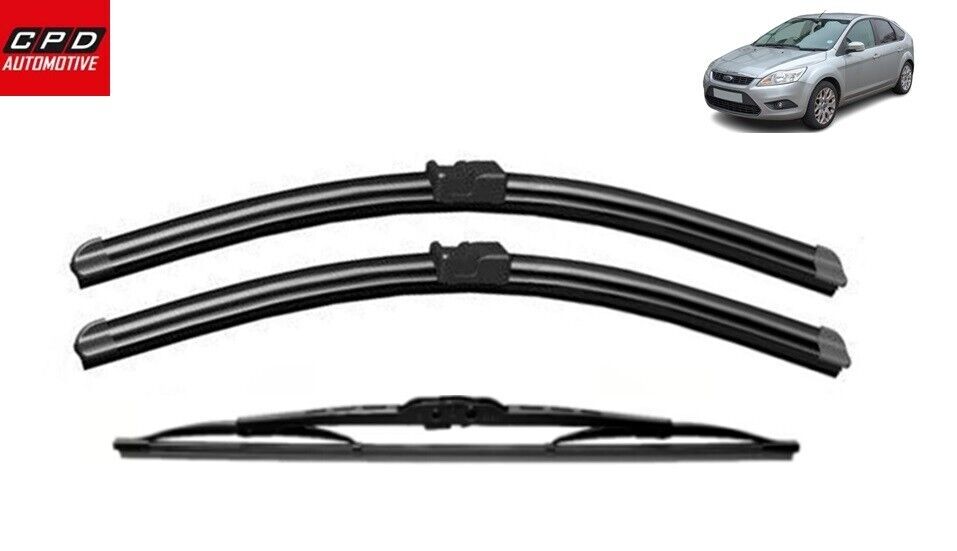Ford Focus Hatchback 2004-2006 Front & Rear Aero Wiper Blades 26"+16"+14" Wipers