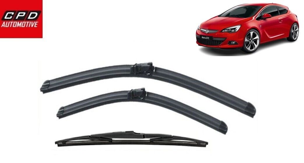 Vauxhall Astra J MK6 GTC 2011-15 Front+Rear Aero Wiper Blades 28"+24"+12" WIPERS