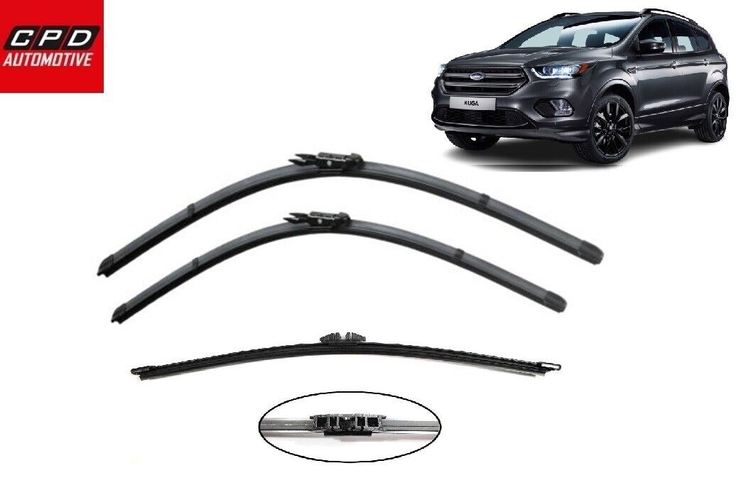 Ford Kuga MK3 2019-ON Front & Rear Windscreen Wiper Blades 24"+20"+11" Wipers
