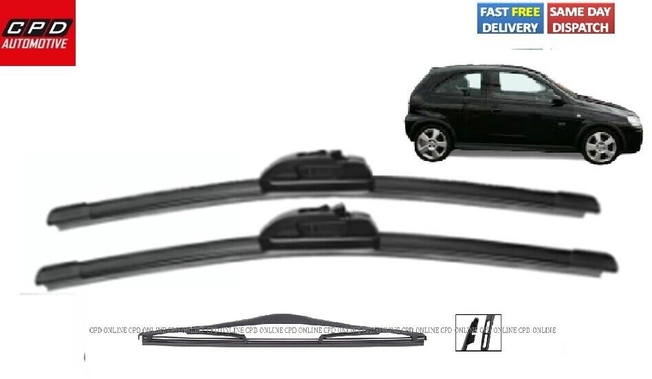Vauxhall Corsa C MK2 (2000-2006) Front & Rear Wiper Blades 20"+18"+16" WIPERS