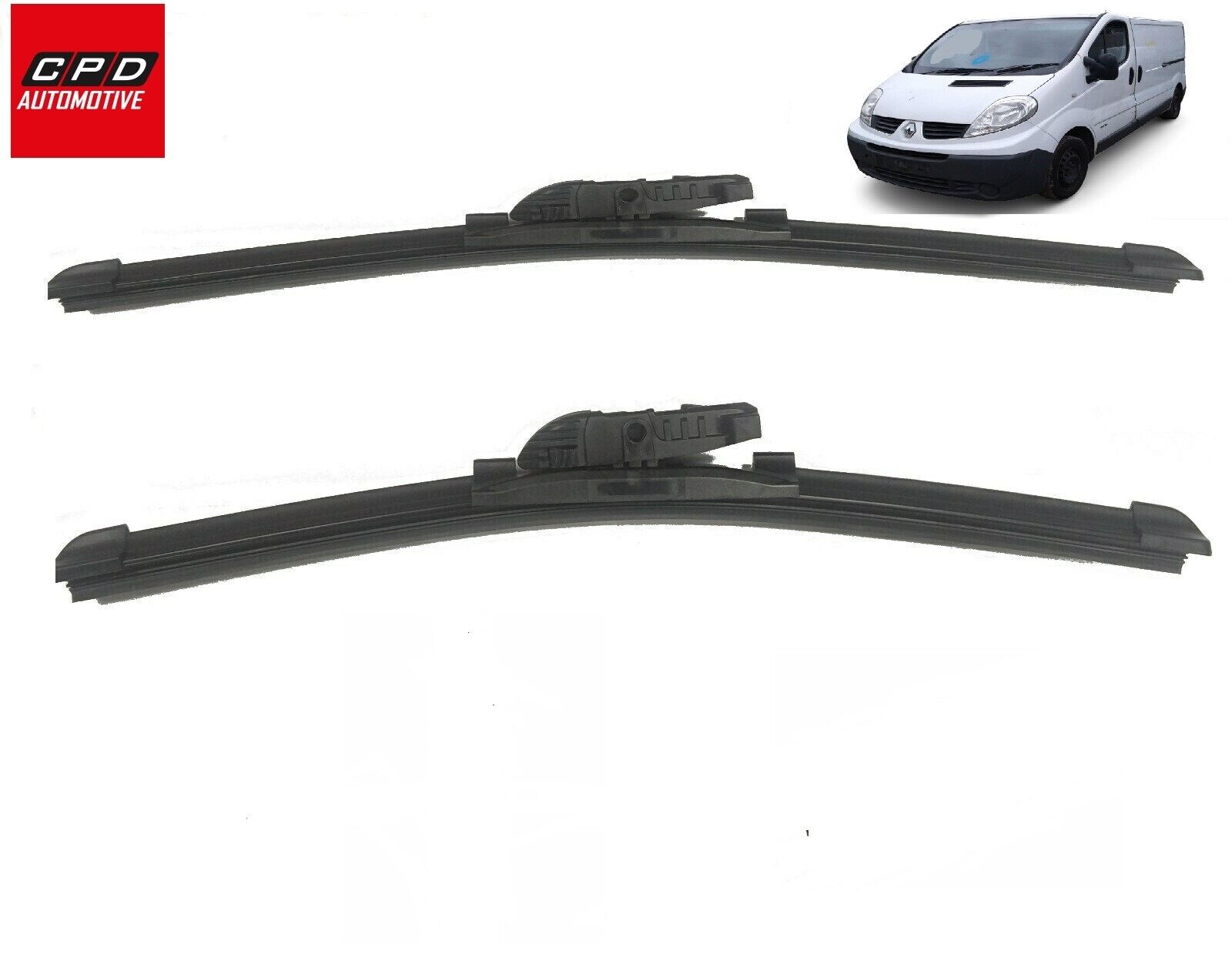 Renault Trafic Van 2001-2014 Front Universal Aero Wiper Blades 24"+21" Wipers
