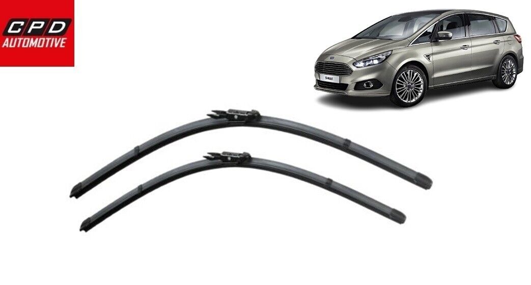 Ford S-Max 2015-2018 Front Windscreen FLAT Aero Wiper Blades Pair 30"+30" Wipers
