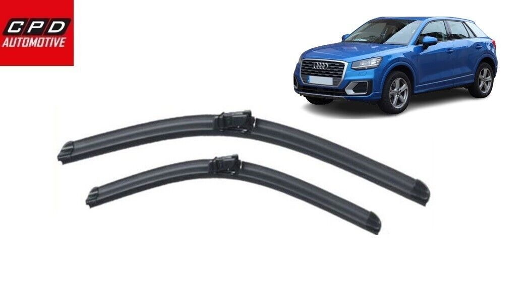 Audi Q2 2016-ONWARDS Front Flat Aero MULTI-FIT Wiper Blades 24"+ 19" Wipers Pair