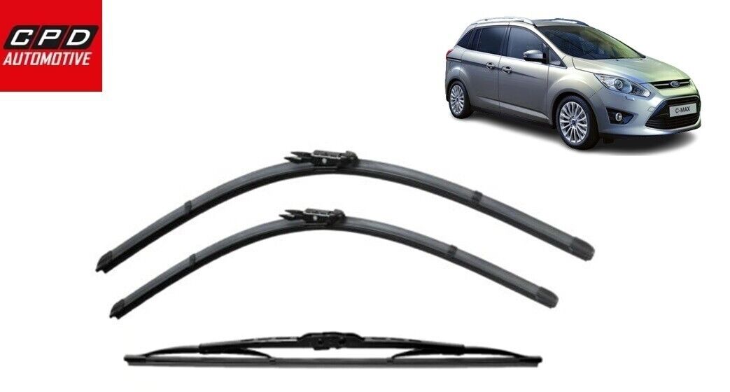 Ford GRAND C-Max MPV (2010-2015) Front+Rear AERO Wiper Blades 30"+26"+16" Wipers