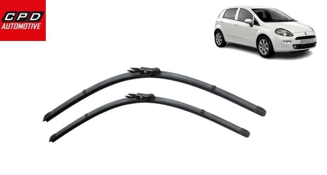 Fiat Punto MK3 (2005-2018) Front Aero Flat Wiper Blades Pair 26"+ 14" Wipers