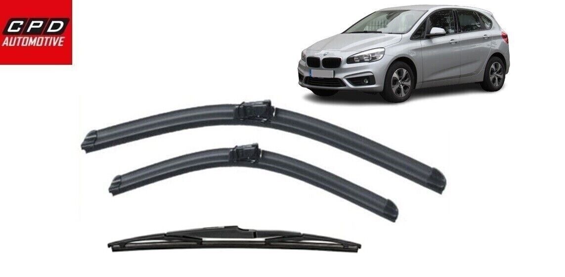 BMW 2 Series Active Tourer (F45) Front+Rear AERO Wiper Blades 26"+19"+12" Wipers
