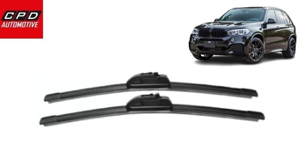 BMW X5 SUV 2014-2018 Front Flat Aero Wiper Blades 24"+20" Wipers Pair (f15)